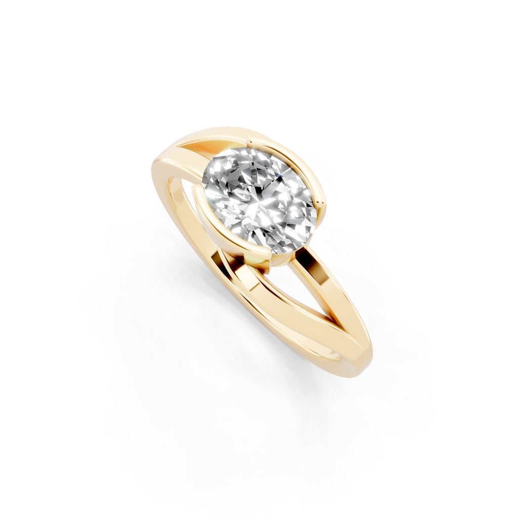 Elegant Oval Statement Lab Grown Diamond Ring in 10, 14 & 18KT Gold by LJ