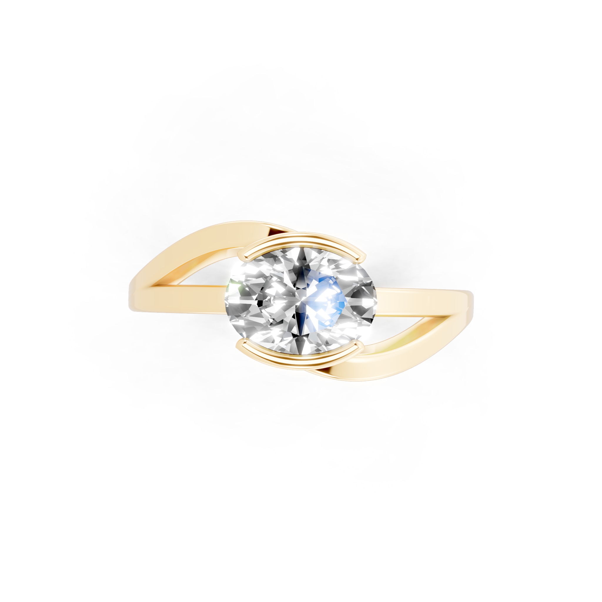 Elegant Oval Statement Lab Grown Diamond Ring in 10, 14 & 18KT Gold by LJ