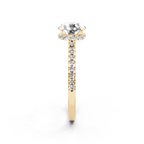 Round Center Lab Grown Diamond Bridal Ring with Pave Band