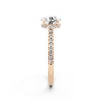 Round Center Lab Grown Diamond Bridal Ring with Pave Band