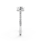 Round Center Lab Grown Diamond Bridal Ring with Pave Band