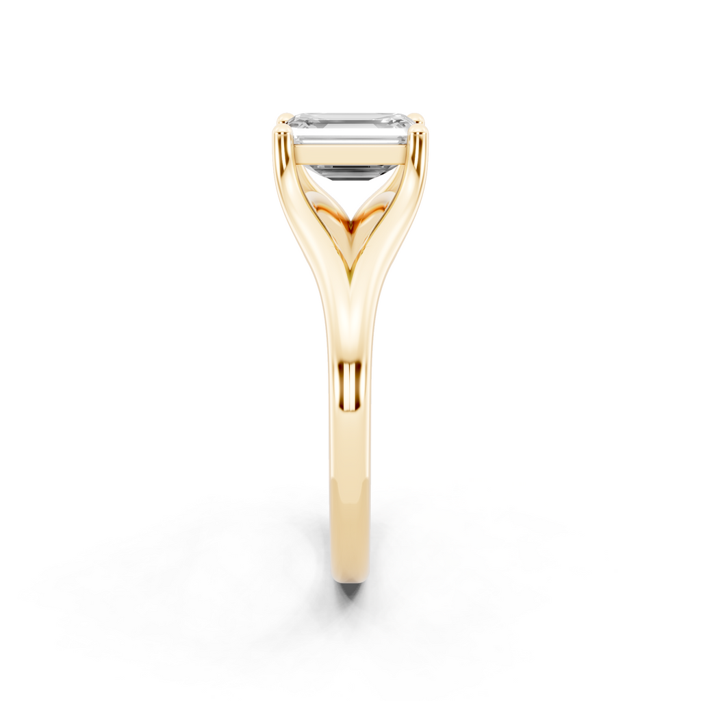 Premium Emerald Cut Lab Grown Diamond Statement Sculptural Design Ring