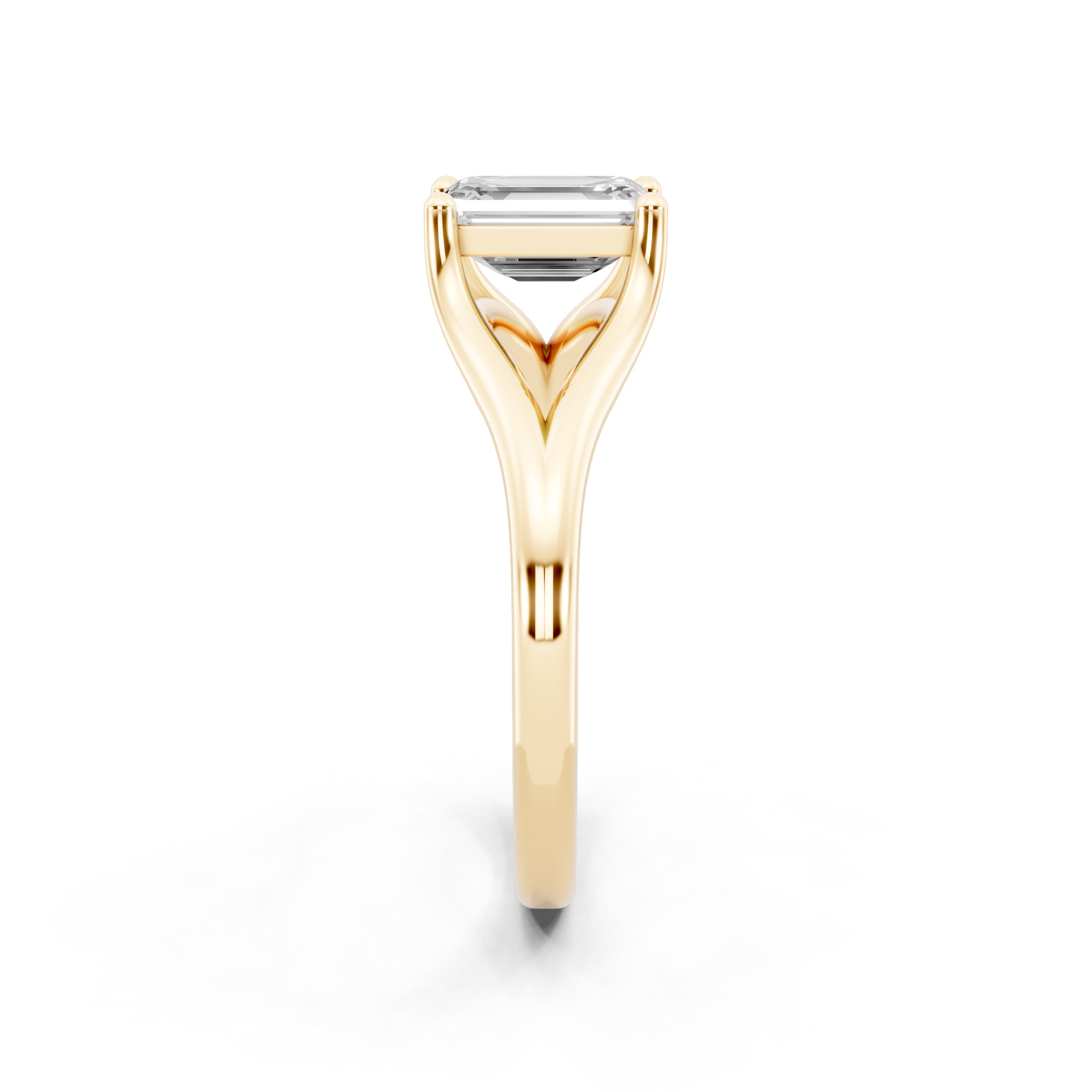 Premium Emerald Cut Lab Grown Diamond Statement Sculptural Design Ring
