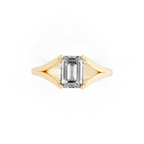 Premium Emerald Cut Lab Grown Diamond Statement Sculptural Design Ring