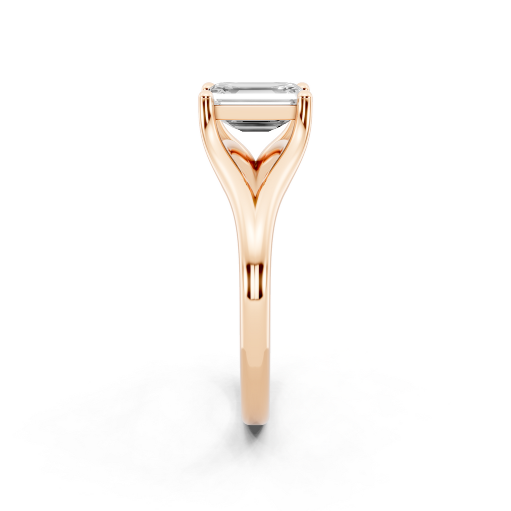 Premium Emerald Cut Lab Grown Diamond Statement Sculptural Design Ring