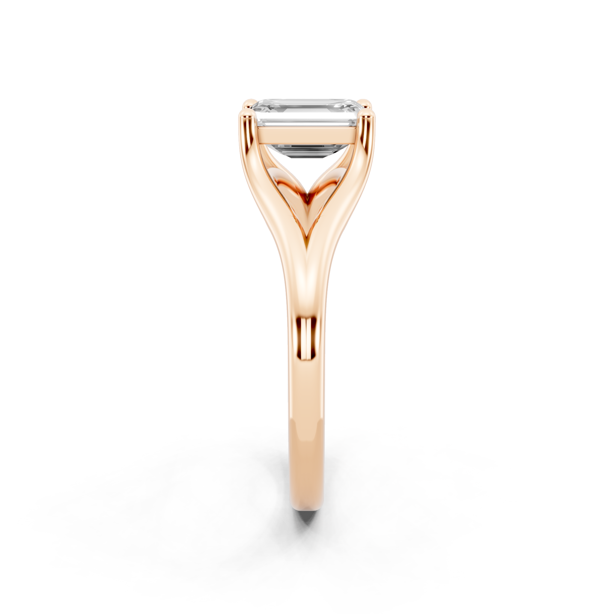 Premium Emerald Cut Lab Grown Diamond Statement Sculptural Design Ring