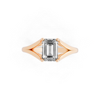 Premium Emerald Cut Lab Grown Diamond Statement Sculptural Design Ring