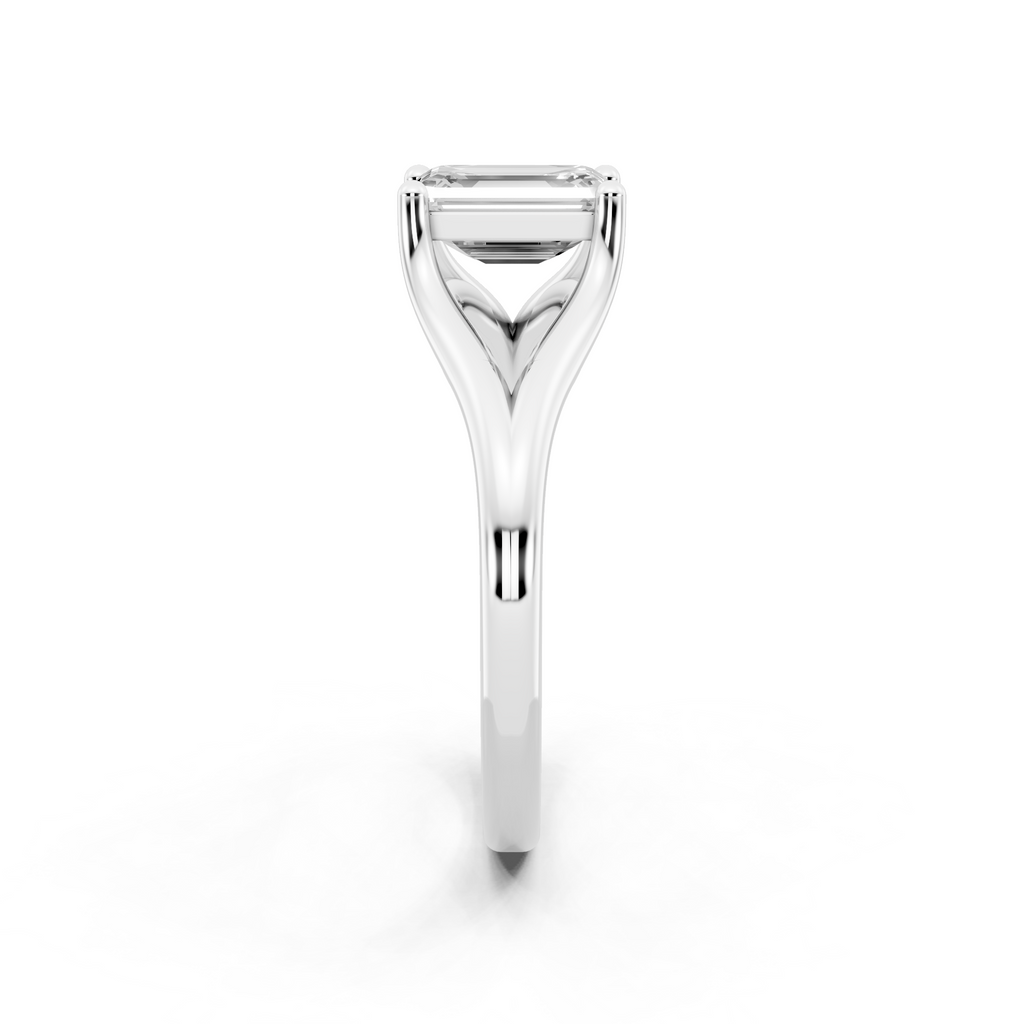 Premium Emerald Cut Lab Grown Diamond Statement Sculptural Design Ring