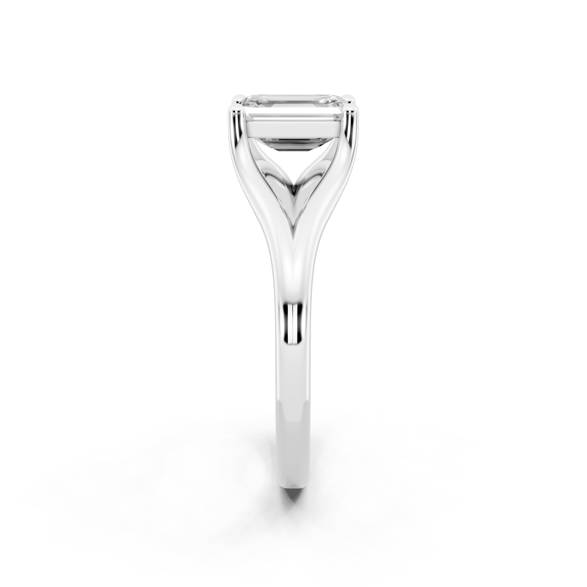 Premium Emerald Cut Lab Grown Diamond Statement Sculptural Design Ring