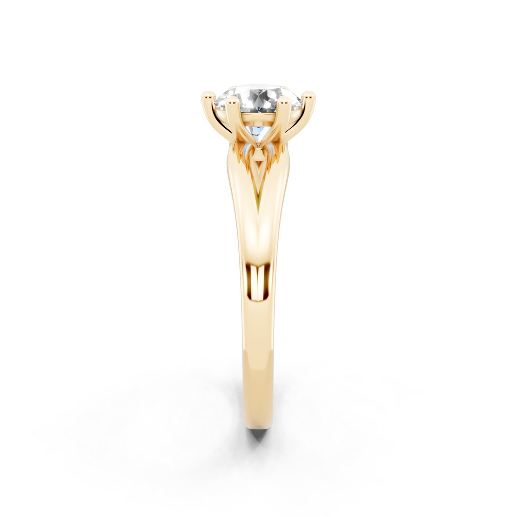 Aurelia Crest Round Lab Grown Diamond Solitaire Split-Shank Ring