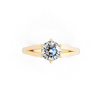 Aurelia Crest Round Lab Grown Diamond Solitaire Split-Shank Ring
