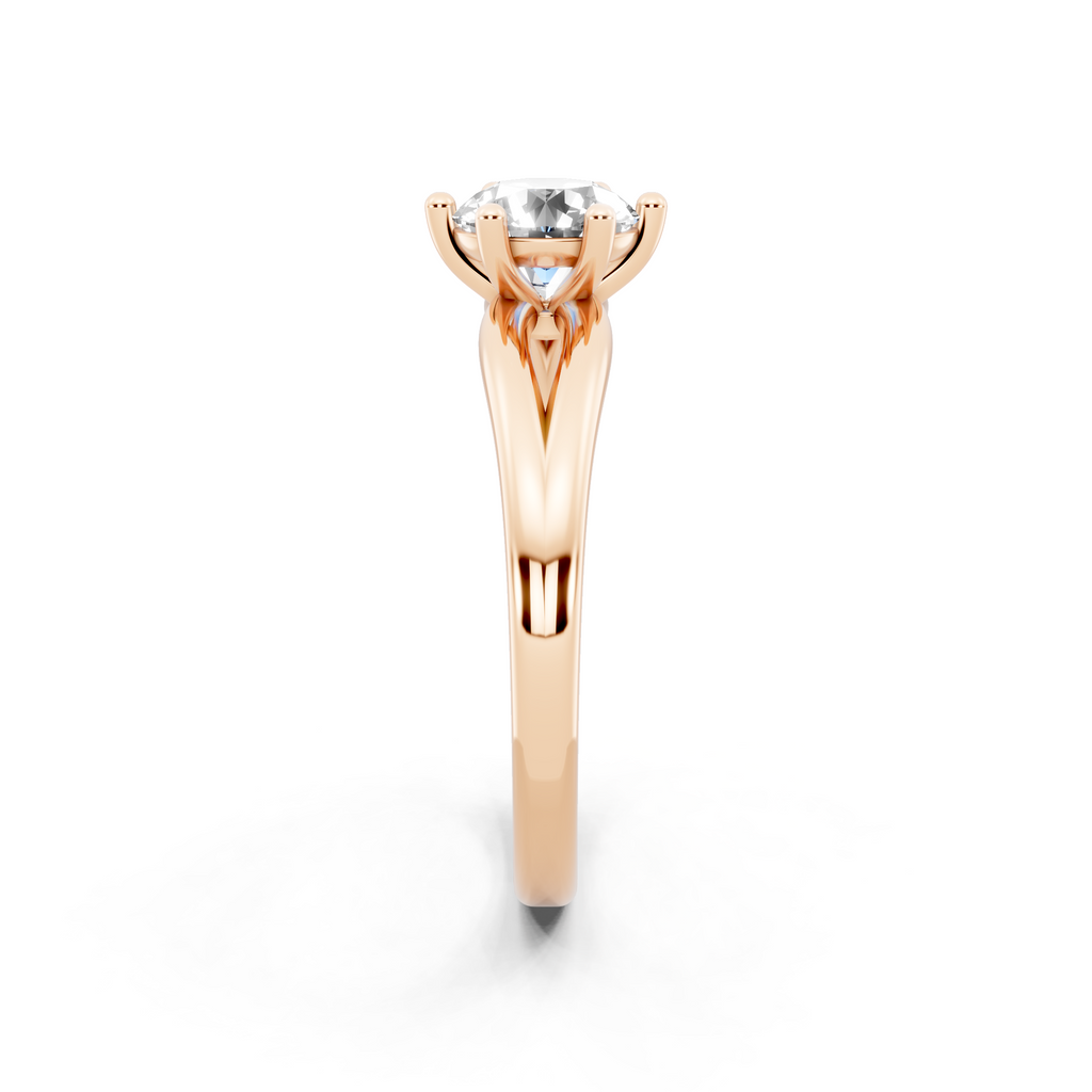 Aurelia Crest Round Lab Grown Diamond Solitaire Split-Shank Ring