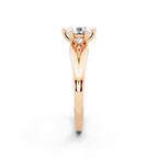 Aurelia Crest Round Lab Grown Diamond Solitaire Split-Shank Ring