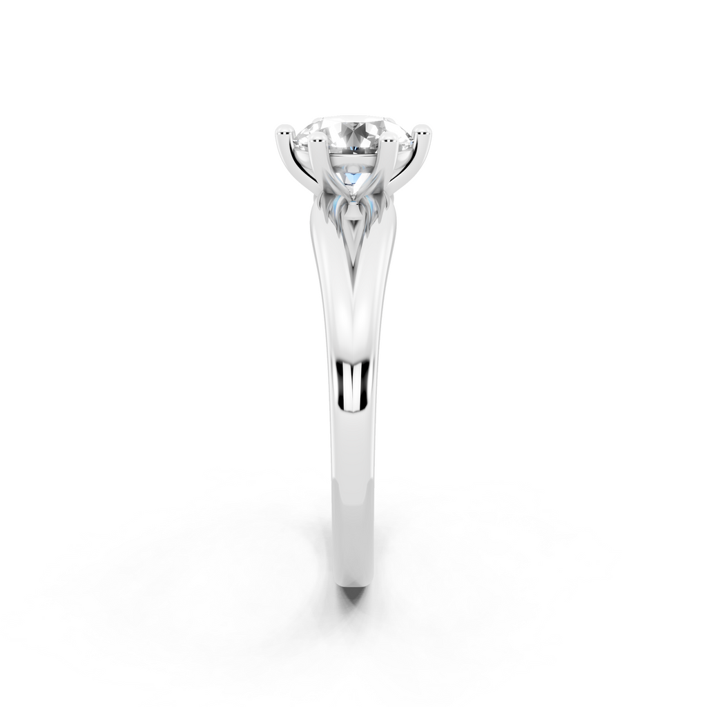 Aurelia Crest Round Lab Grown Diamond Solitaire Split-Shank Ring