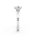 Aurelia Crest Round Lab Grown Diamond Solitaire Split-Shank Ring