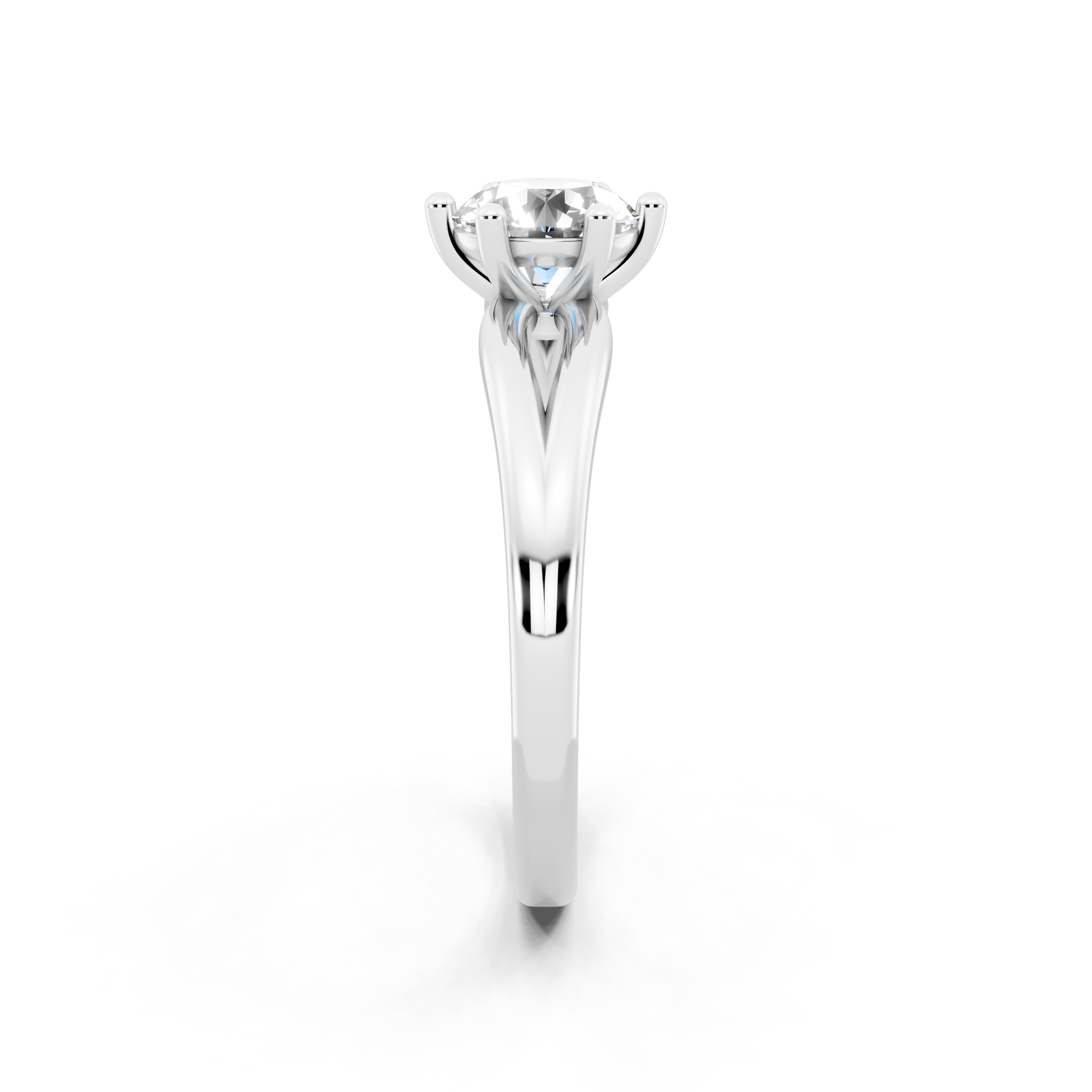 Aurelia Crest Round Lab Grown Diamond Solitaire Split-Shank Ring