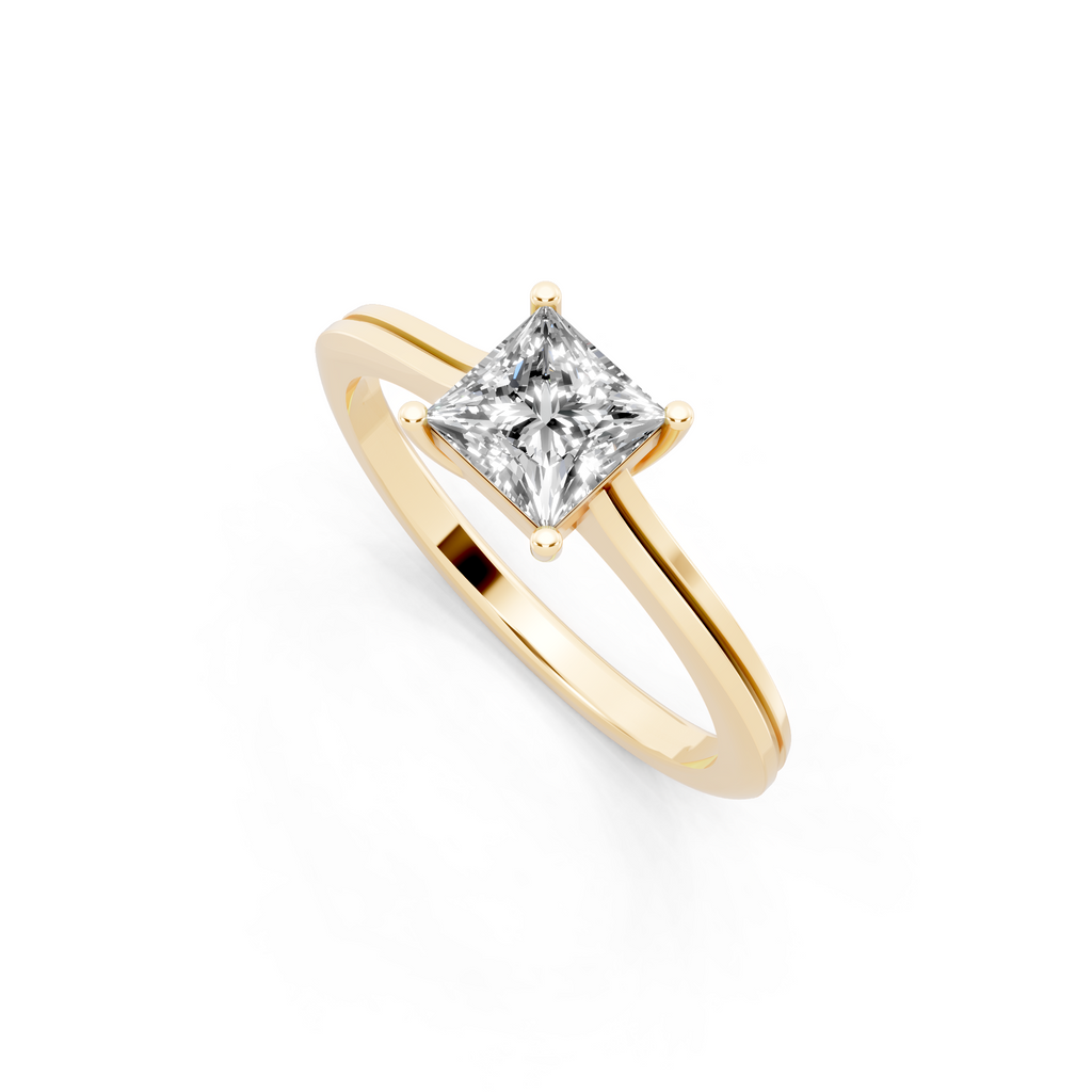 Minimalist Princess-Cut Lab Grown Diamond Statement Ring for Her