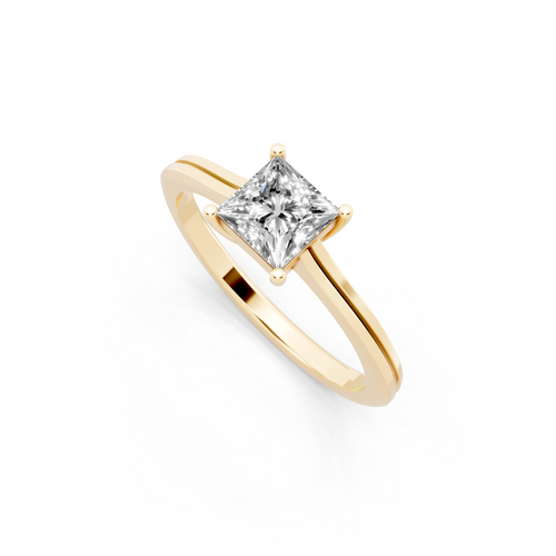 Minimalist Princess-Cut Lab Grown Diamond Statement Ring for Her
