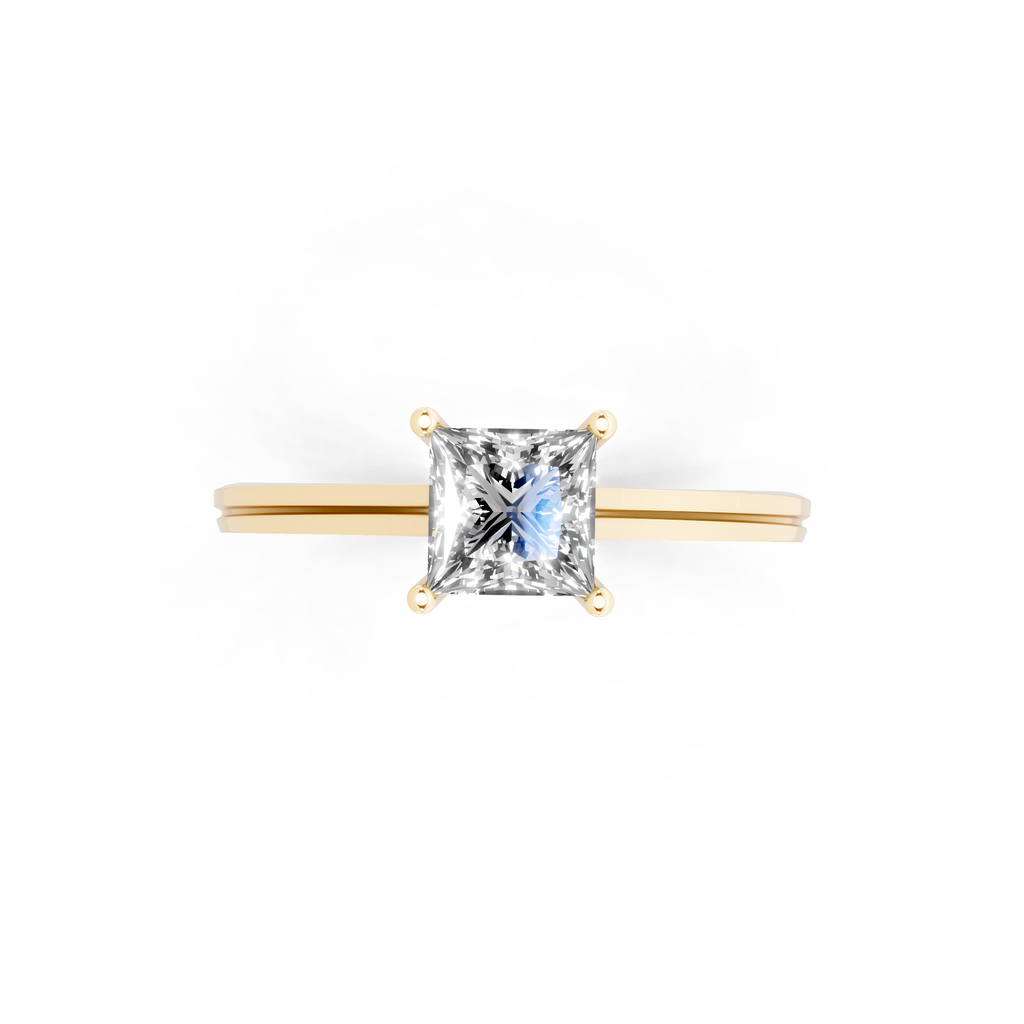 Minimalist Princess-Cut Lab Grown Diamond Statement Ring for Her