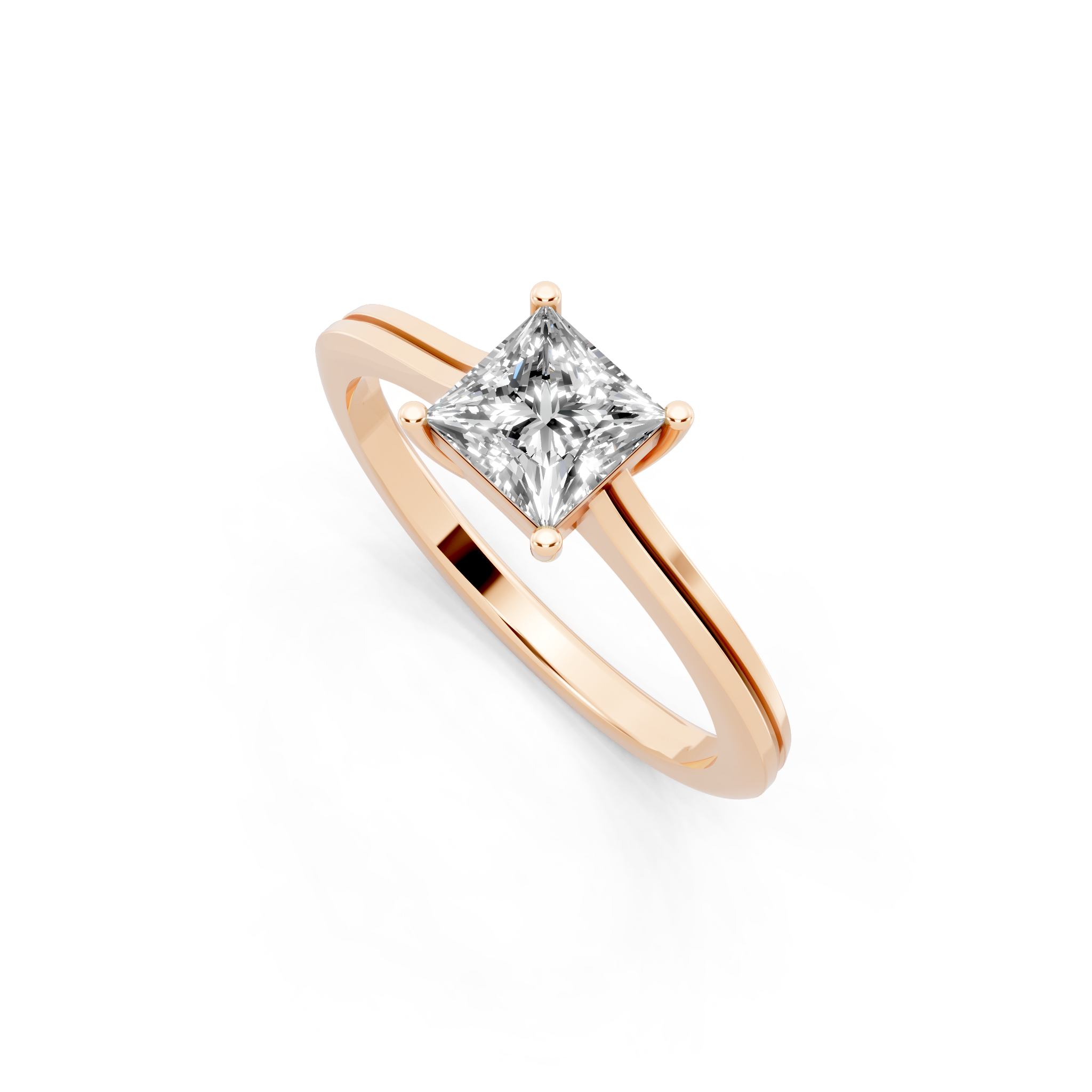 Minimalist Princess-Cut Lab Grown Diamond Statement Ring for Her