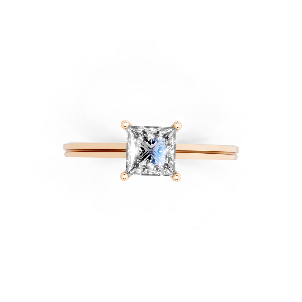 Minimalist Princess-Cut Lab Grown Diamond Statement Ring for Her