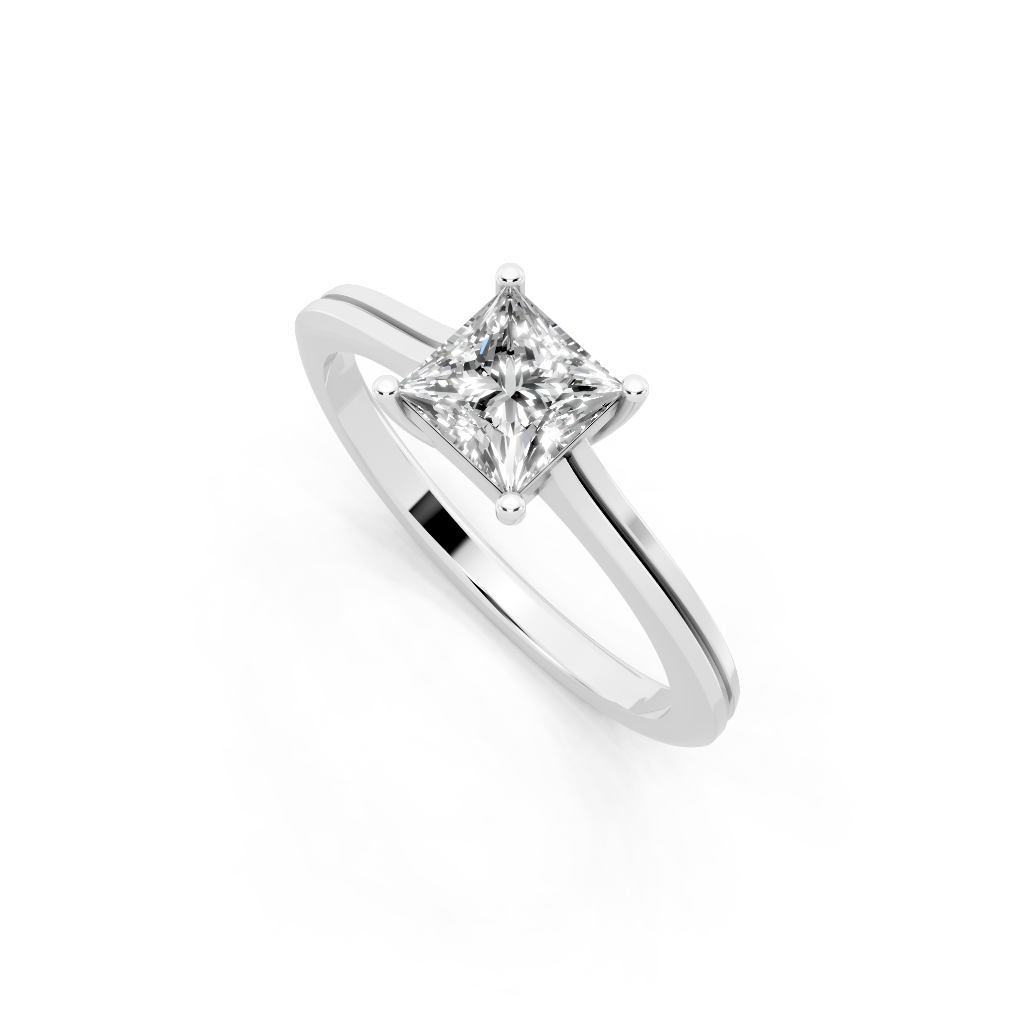 Minimalist Princess-Cut Lab Grown Diamond Statement Ring for Her