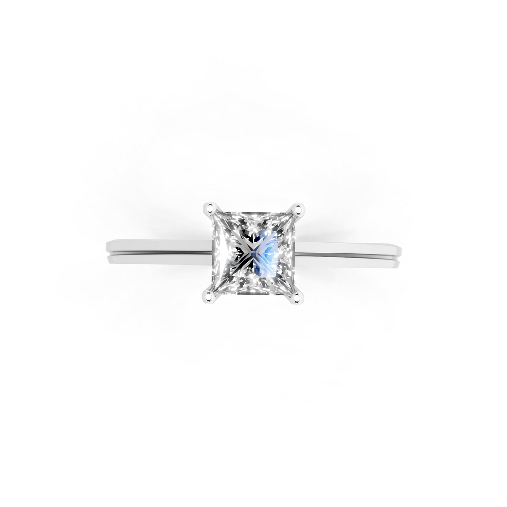 Minimalist Princess-Cut Lab Grown Diamond Statement Ring for Her