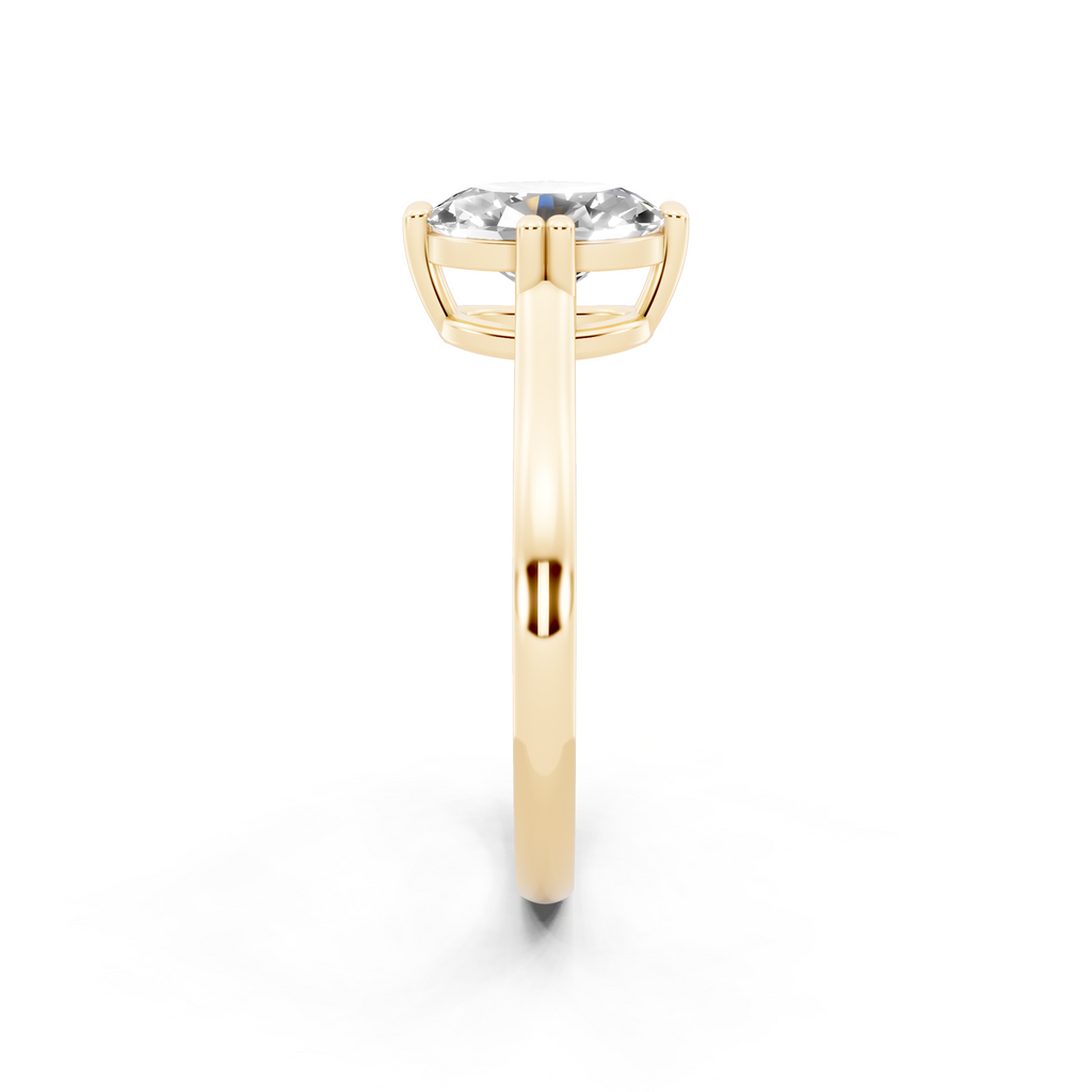 Modern Oval Lab Grown Diamond Solitaire Ring in Yellow, White, Rose Gold