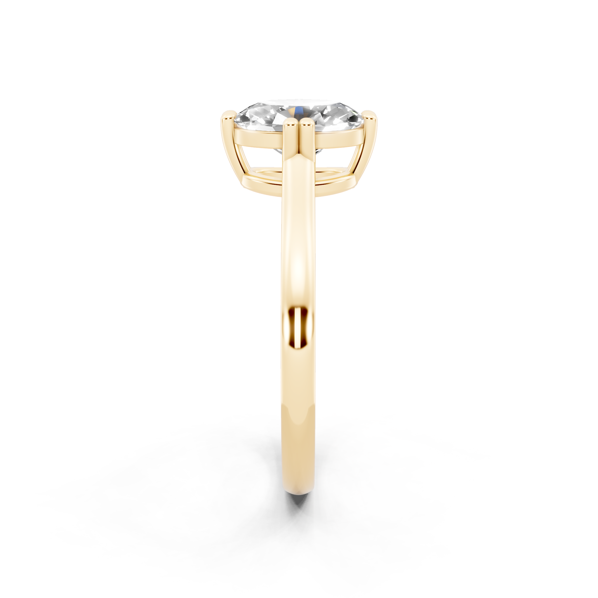 Modern Oval Lab Grown Diamond Solitaire Ring in Yellow, White, Rose Gold