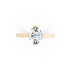 Modern Oval Lab Grown Diamond Solitaire Ring in Yellow, White, Rose Gold