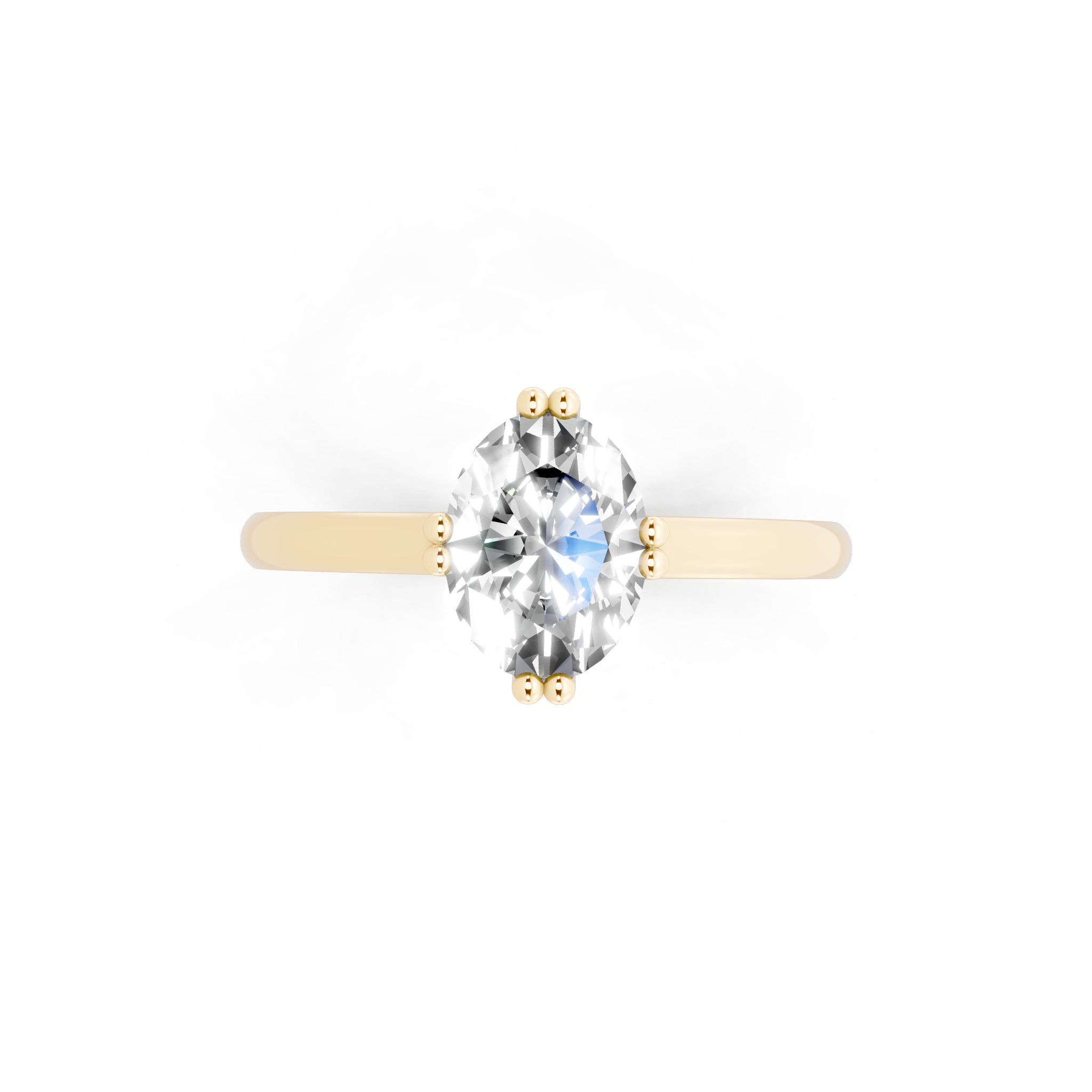 Modern Oval Lab Grown Diamond Solitaire Ring in Yellow, White, Rose Gold