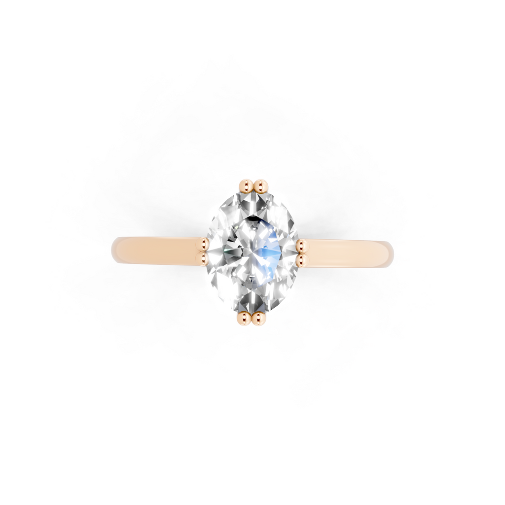 Modern Oval Lab Grown Diamond Solitaire Ring in Yellow, White, Rose Gold