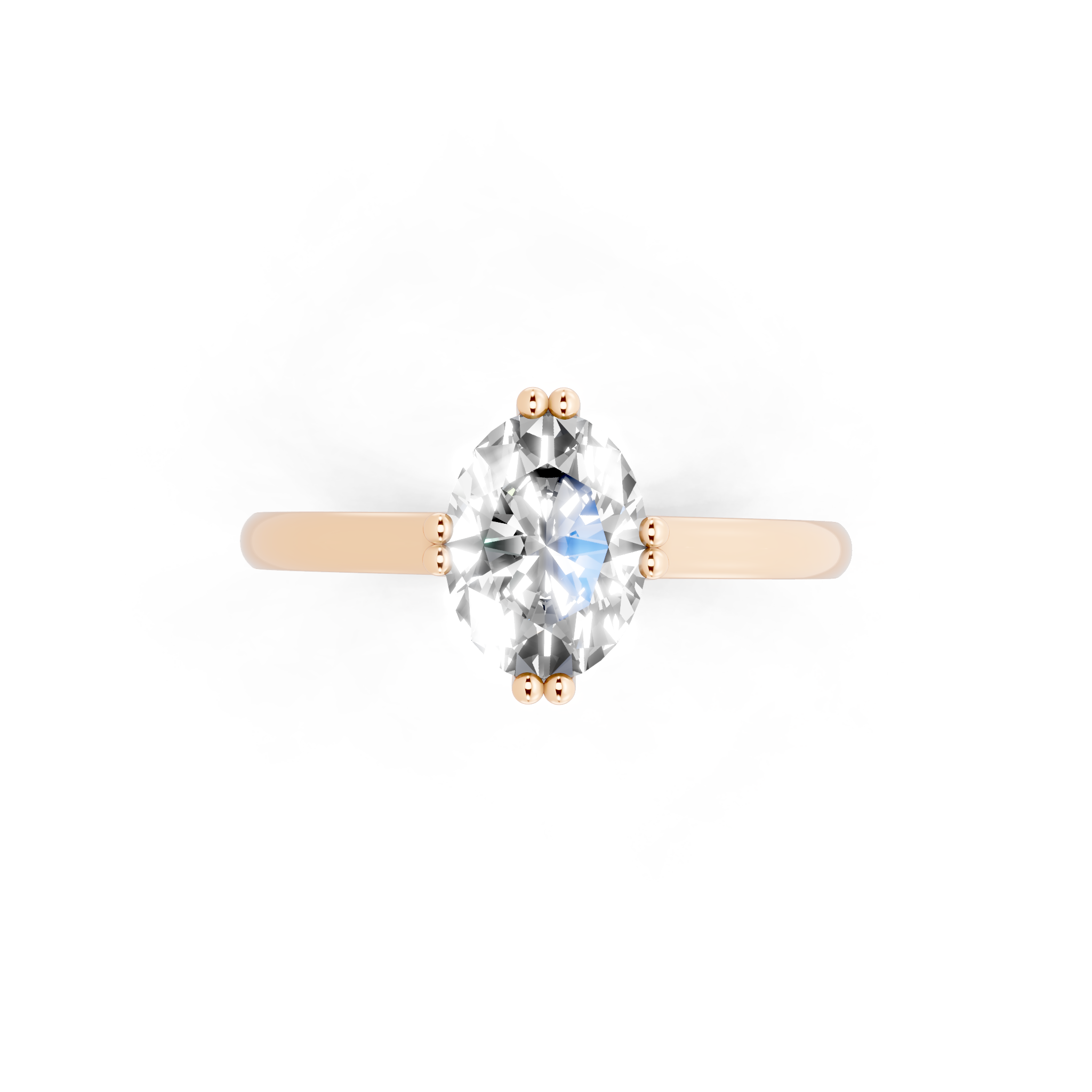 Modern Oval Lab Grown Diamond Solitaire Ring in Yellow, White, Rose Gold