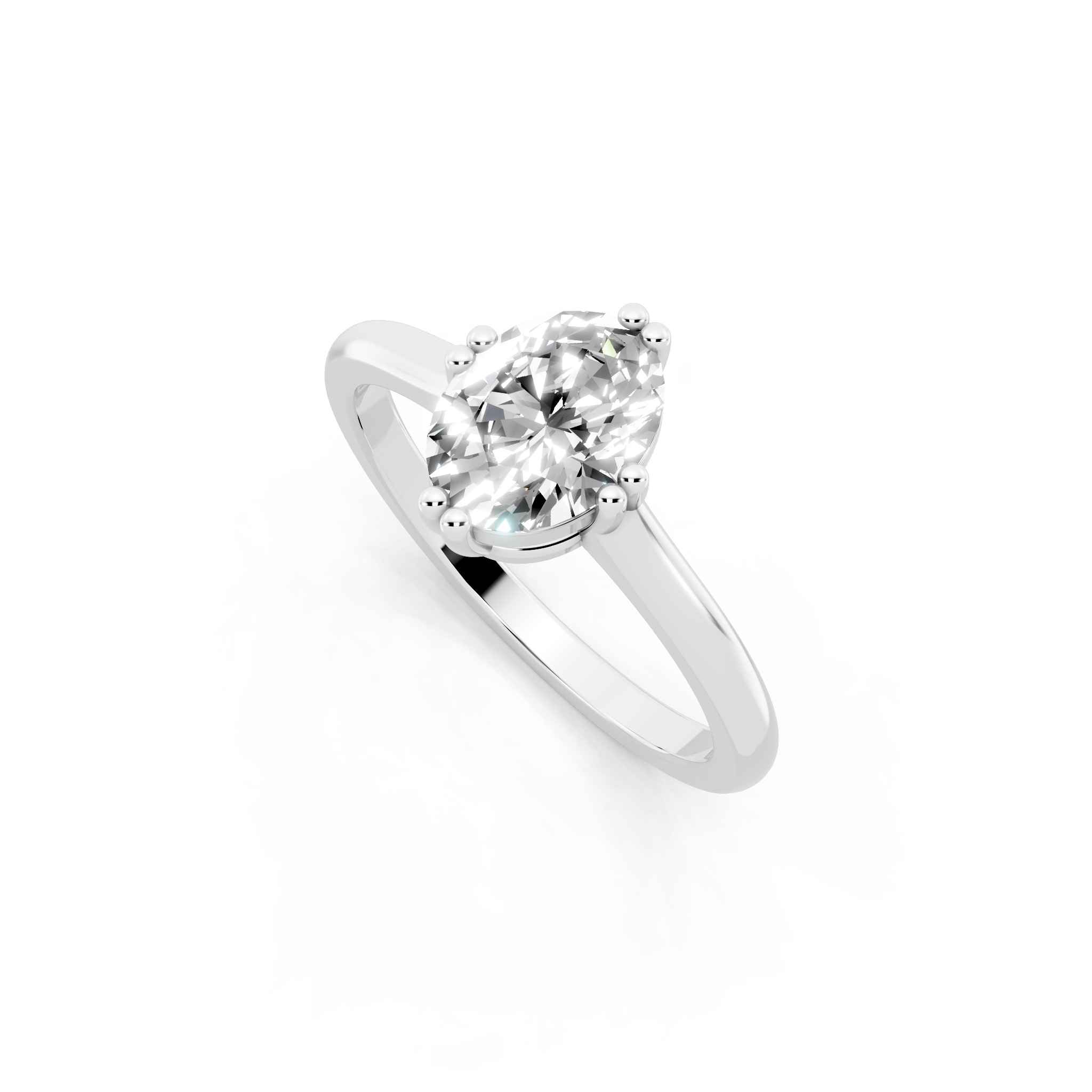 Modern Oval Lab Grown Diamond Solitaire Ring in Yellow, White, Rose Gold