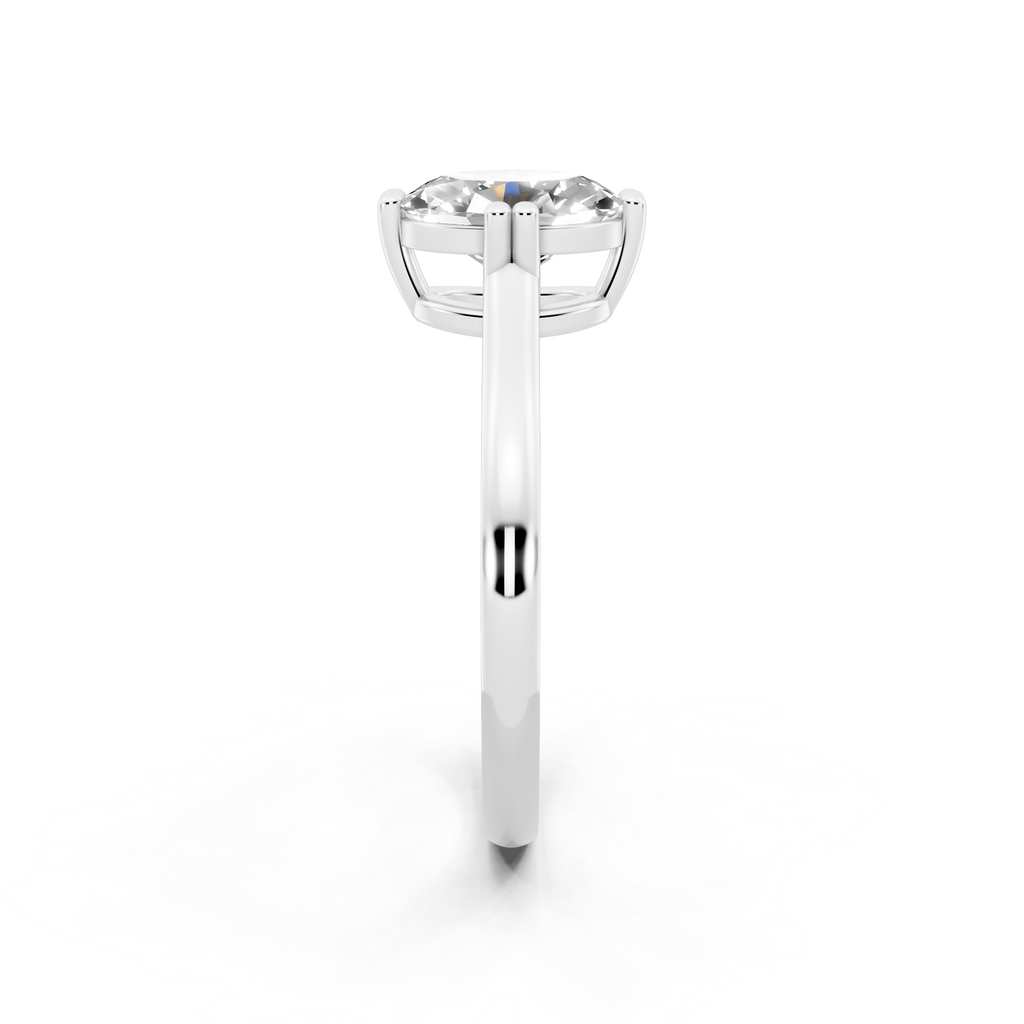 Modern Oval Lab Grown Diamond Solitaire Ring in Yellow, White, Rose Gold