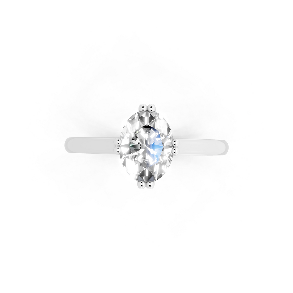 Modern Oval Lab Grown Diamond Solitaire Ring in Yellow, White, Rose Gold