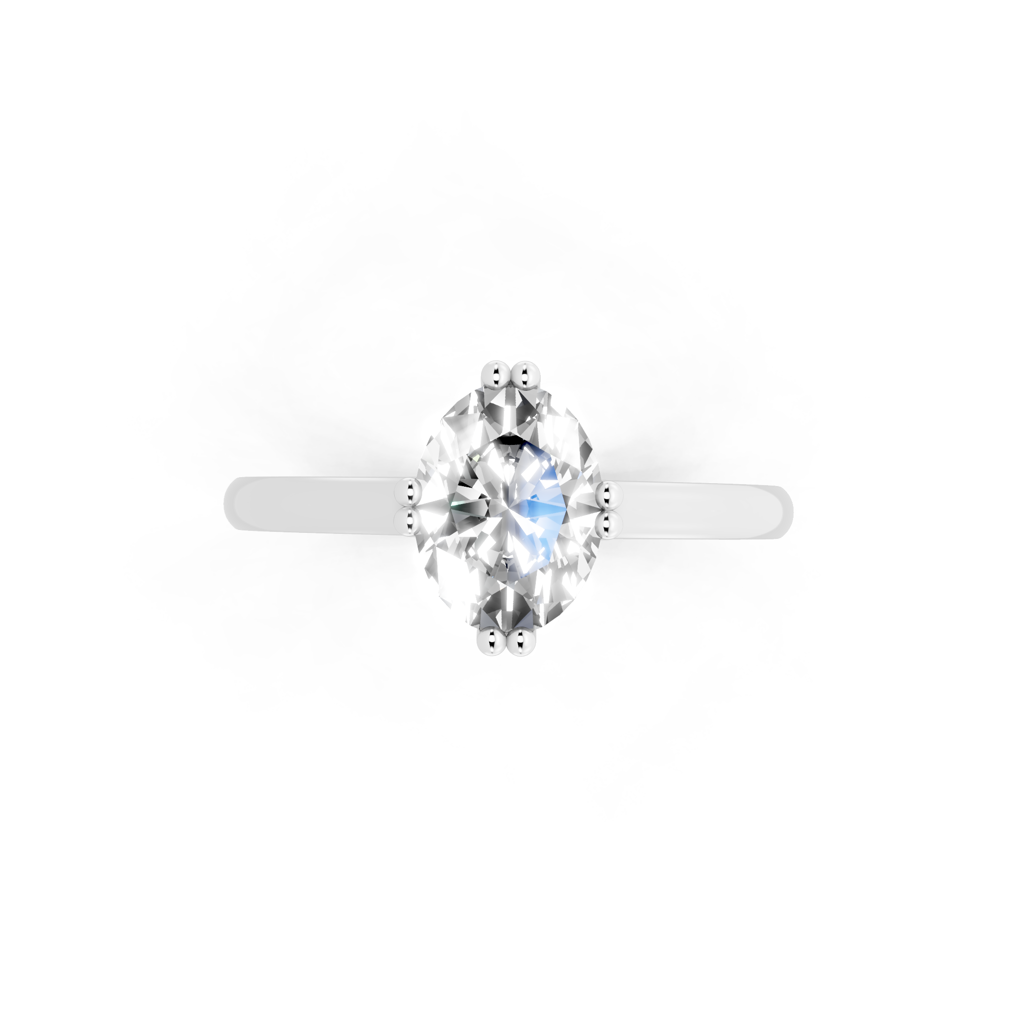 Modern Oval Lab Grown Diamond Solitaire Ring in Yellow, White, Rose Gold