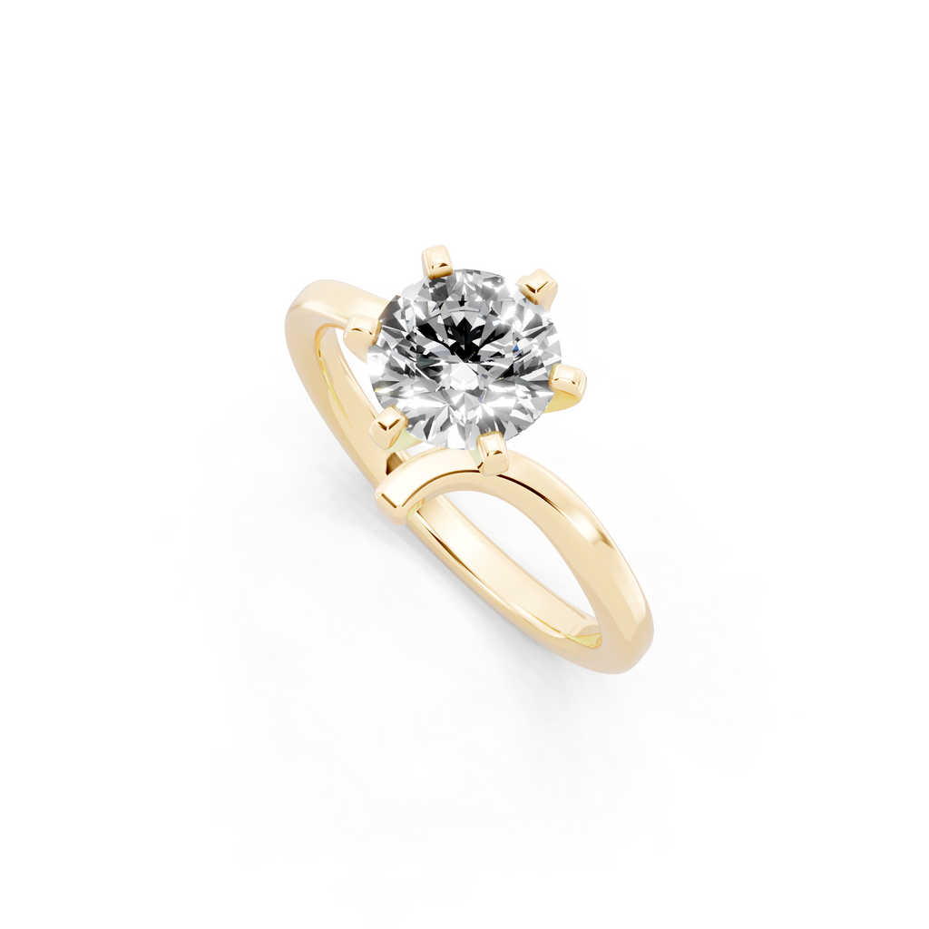 Aurelia Crossover Round Lab Grown Diamond Brilliant Statement Ring for Women