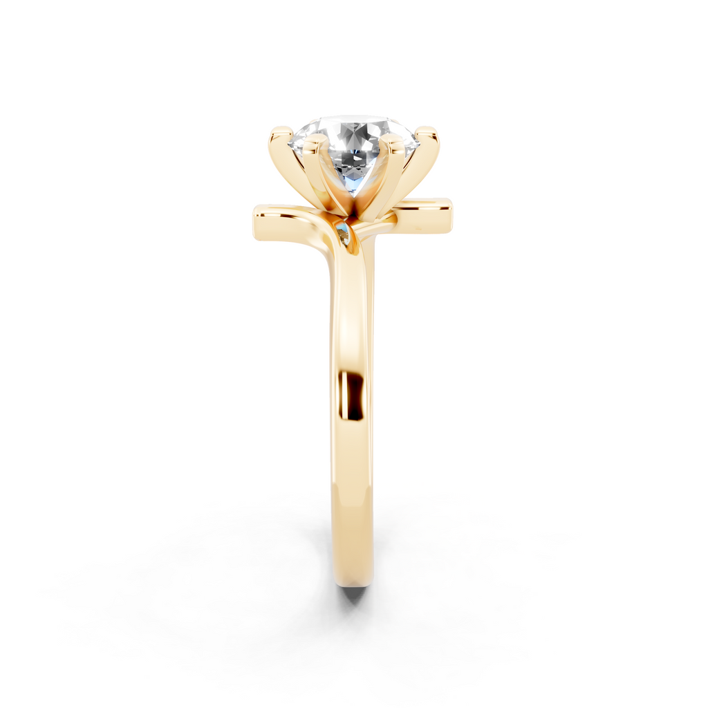 Aurelia Crossover Round Lab Grown Diamond Brilliant Statement Ring for Women