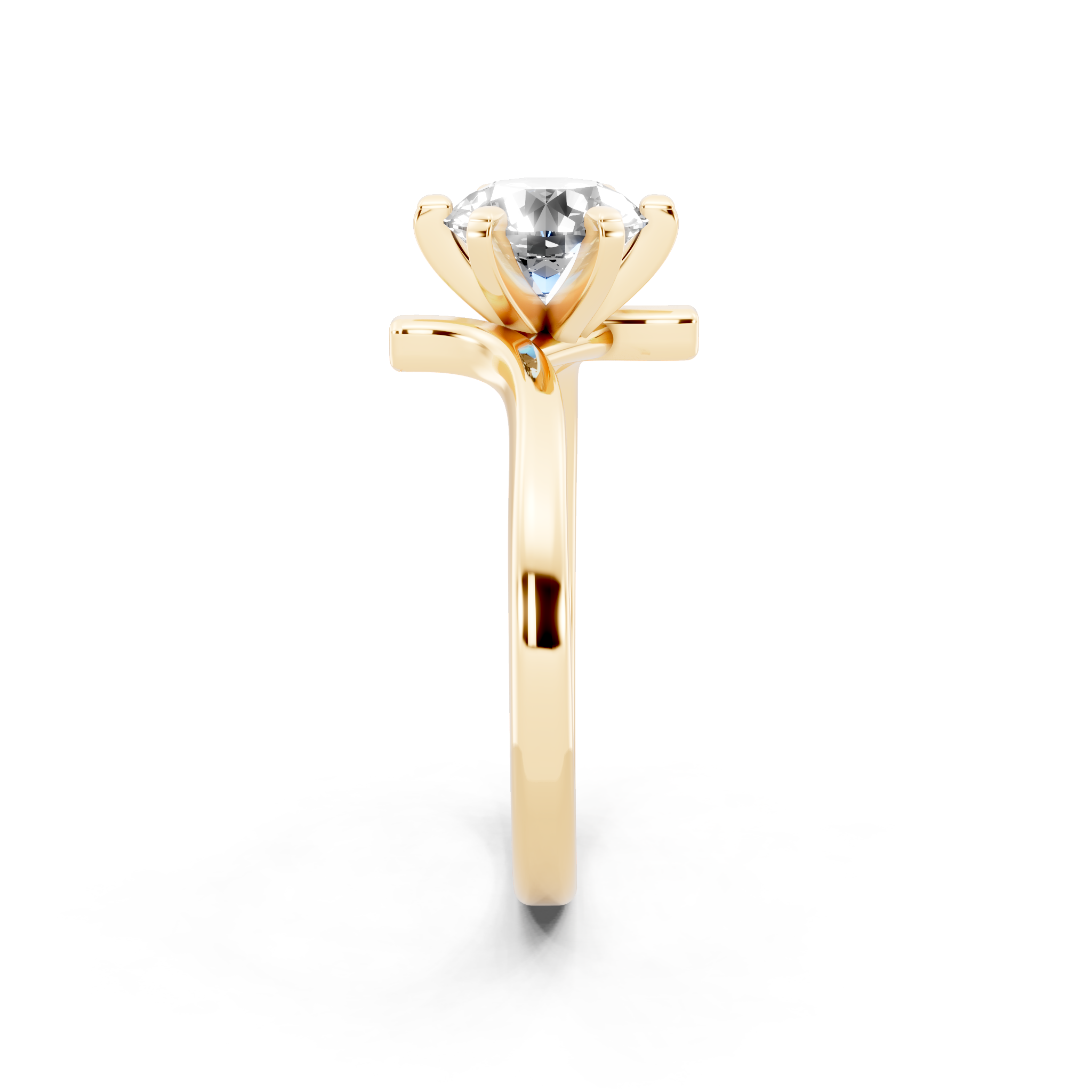 Aurelia Crossover Round Lab Grown Diamond Brilliant Statement Ring for Women