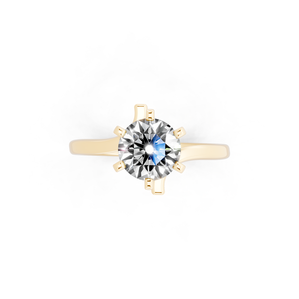 Aurelia Crossover Round Lab Grown Diamond Brilliant Statement Ring for Women