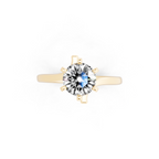 Aurelia Crossover Round Lab Grown Diamond Brilliant Statement Ring for Women