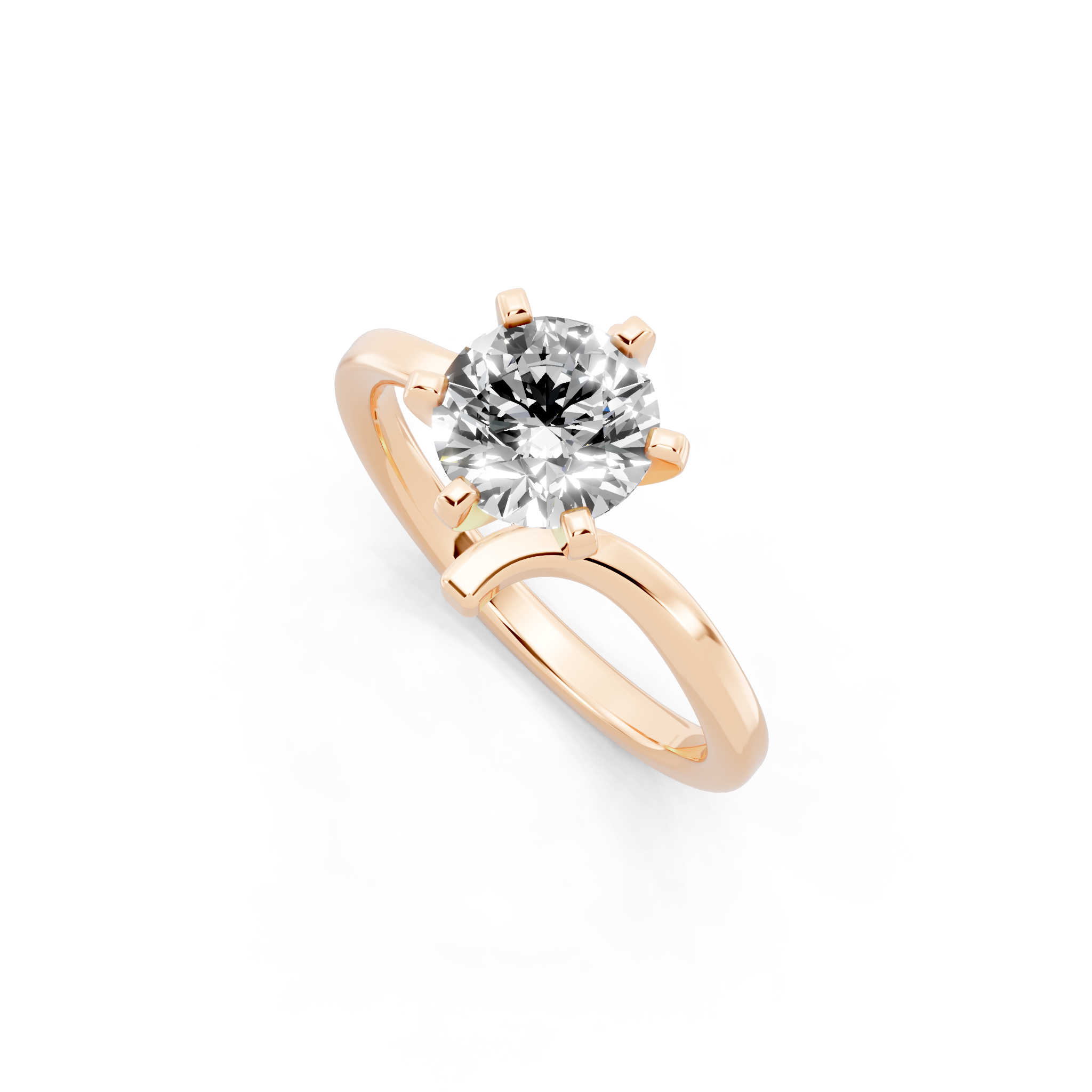 Aurelia Crossover Round Lab Grown Diamond Brilliant Statement Ring for Women