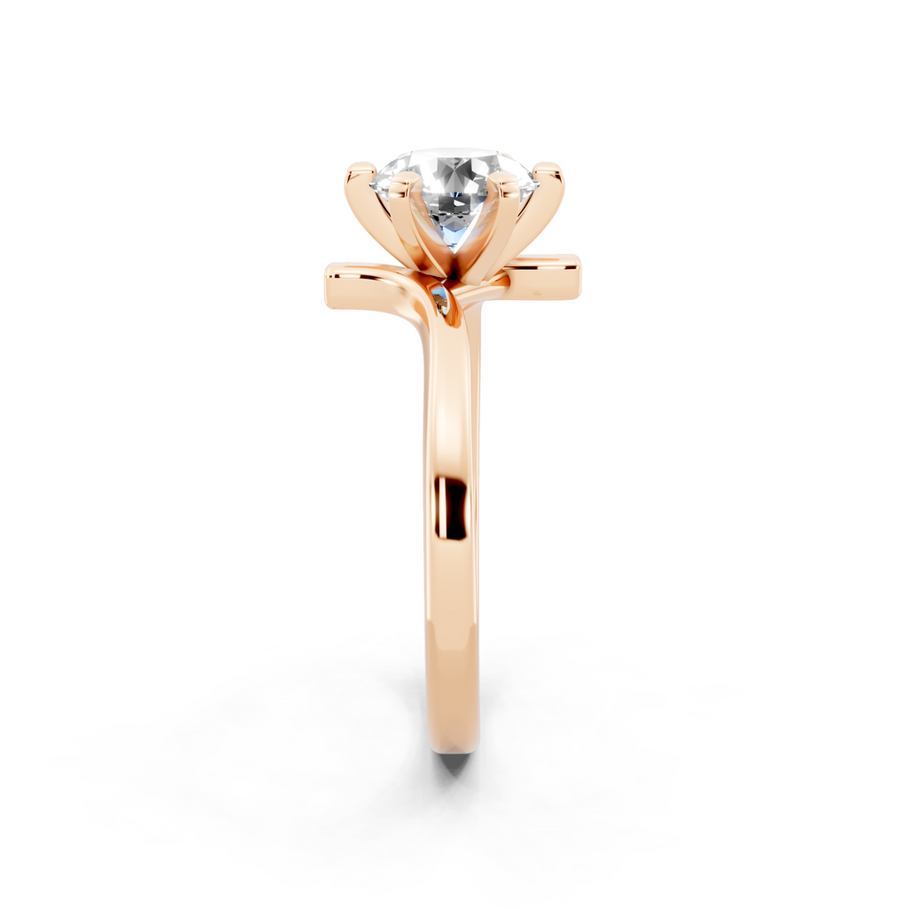 Aurelia Crossover Round Lab Grown Diamond Brilliant Statement Ring for Women