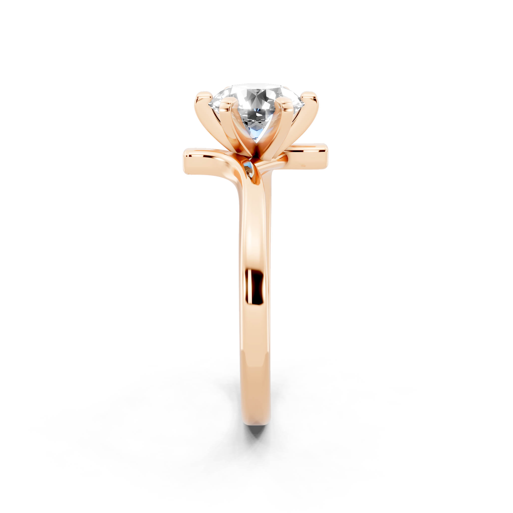 Aurelia Crossover Round Lab Grown Diamond Brilliant Statement Ring for Women