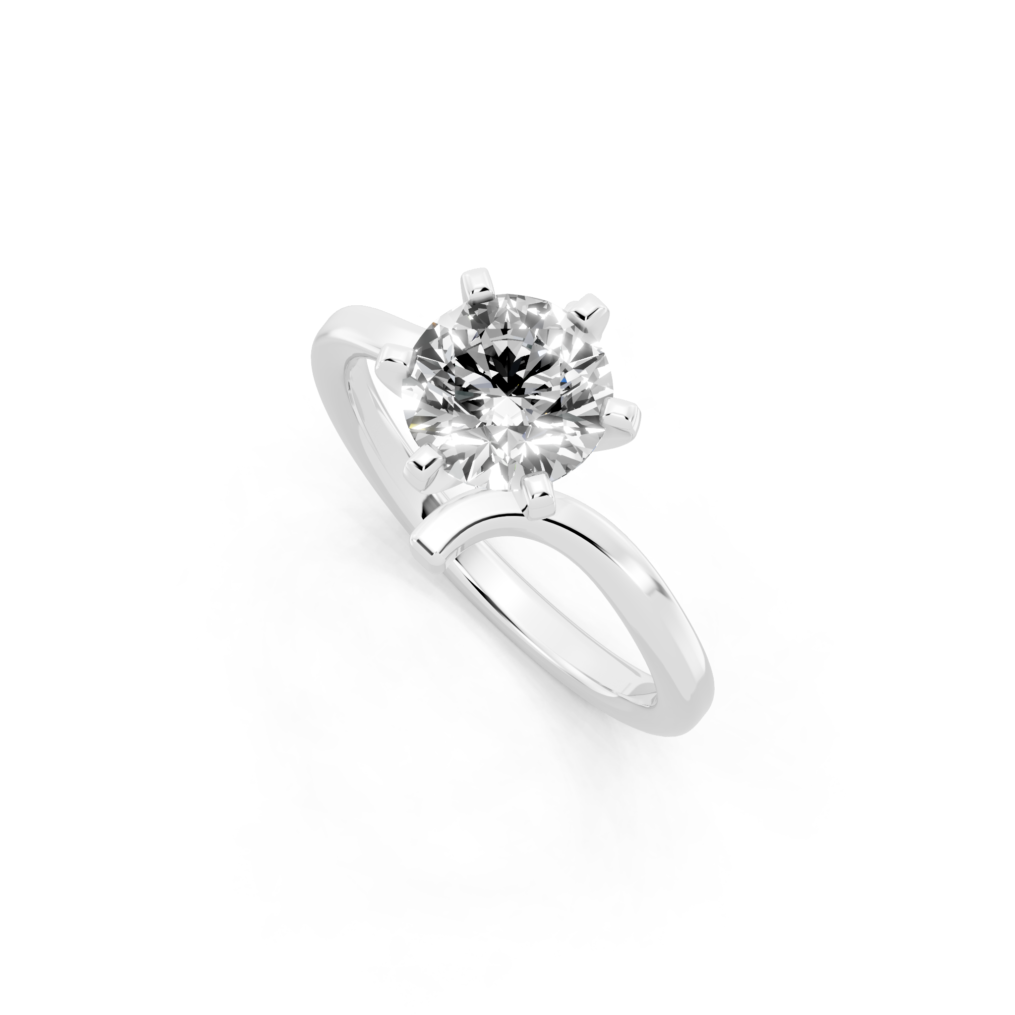 Aurelia Crossover Round Lab Grown Diamond Brilliant Statement Ring for Women