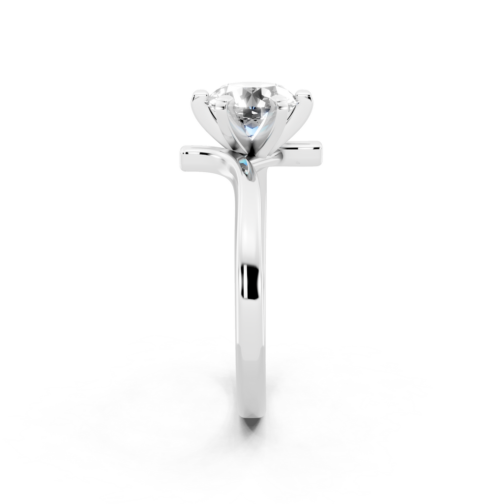 Aurelia Crossover Round Lab Grown Diamond Brilliant Statement Ring for Women