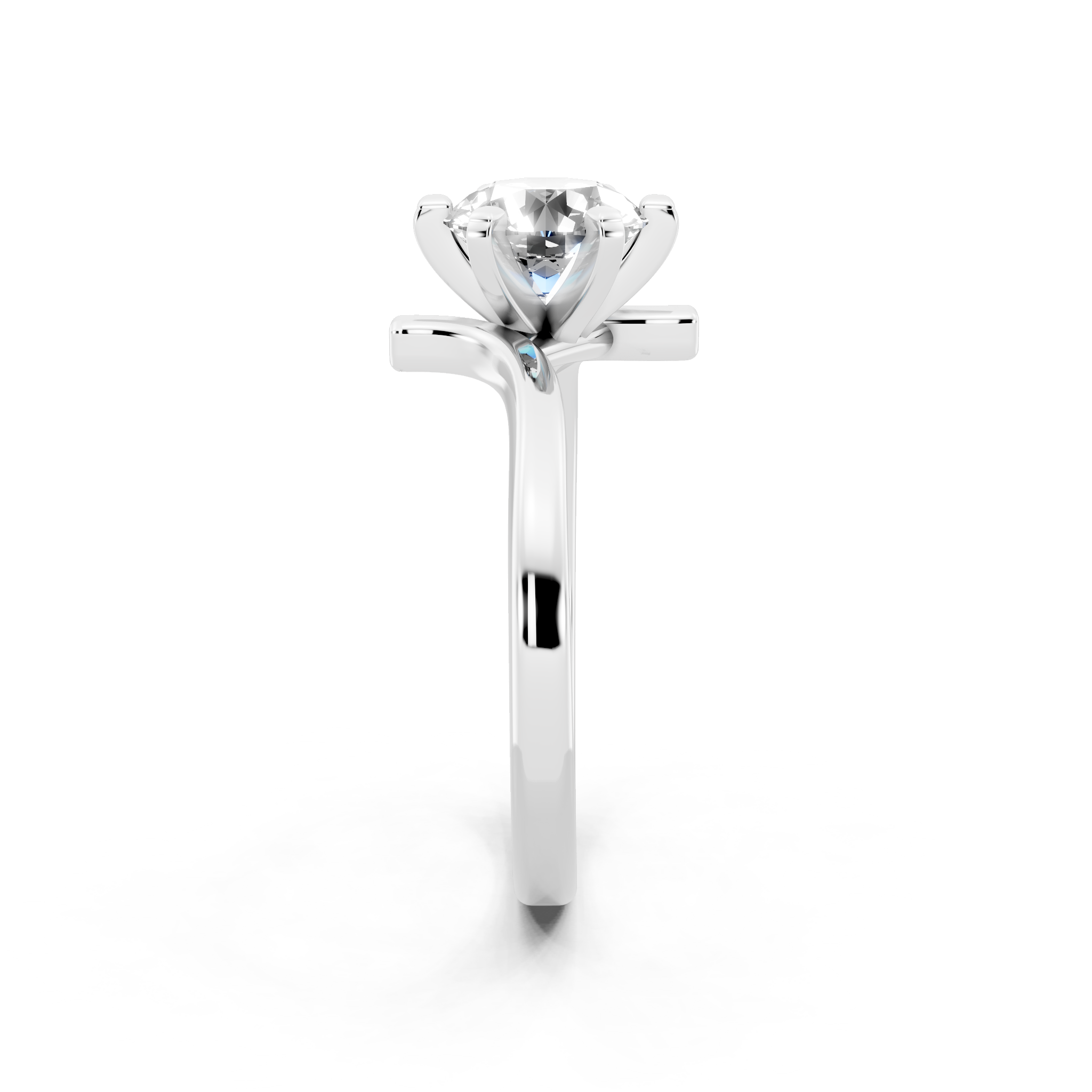 Aurelia Crossover Round Lab Grown Diamond Brilliant Statement Ring for Women
