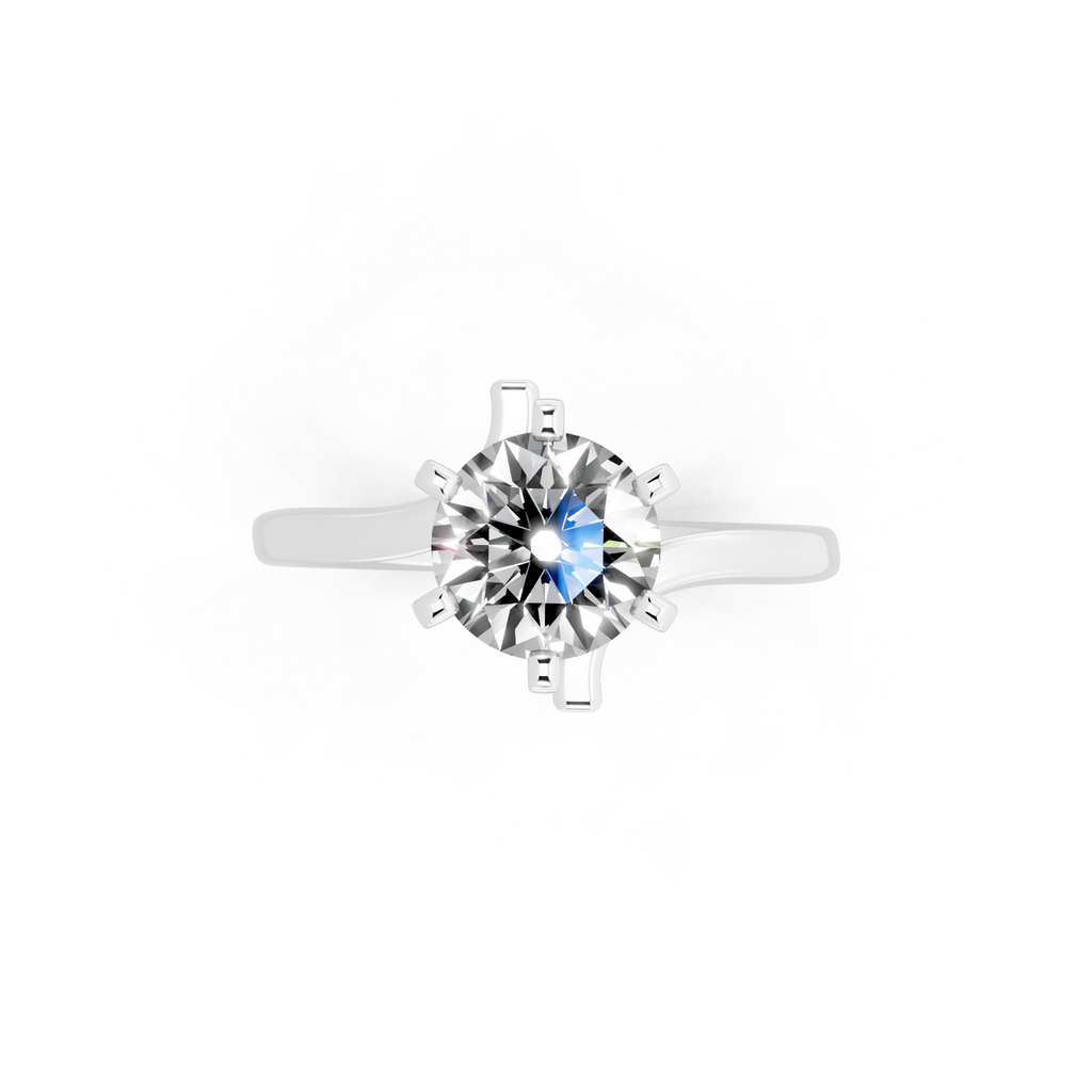 Aurelia Crossover Round Lab Grown Diamond Brilliant Statement Ring for Women