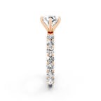 Modern Round Cut Lab Grown Diamond Center Stone Ring with Sparkling Shoulder Accents